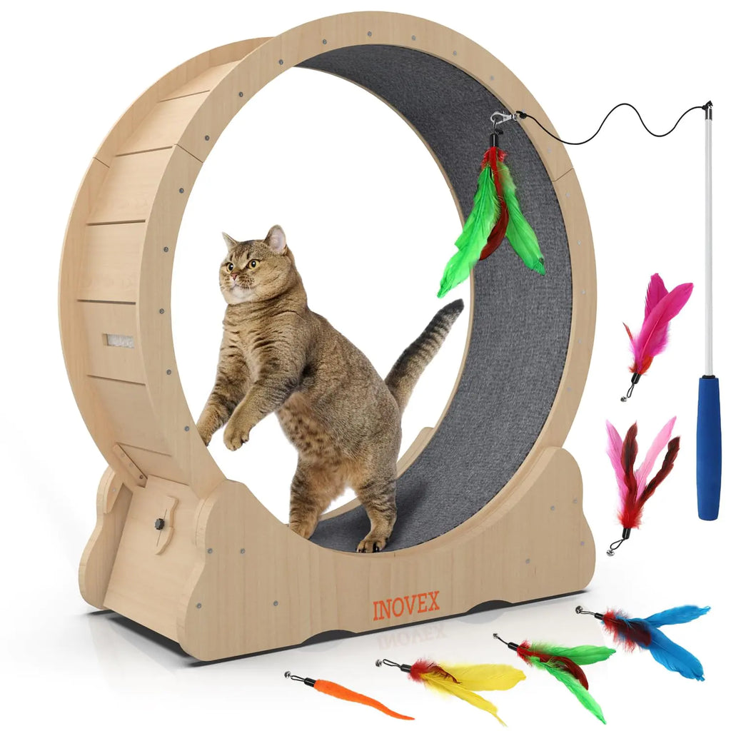 The "Aero-Track" | Heavy-Duty Carpeted Feline Exercise Wheel