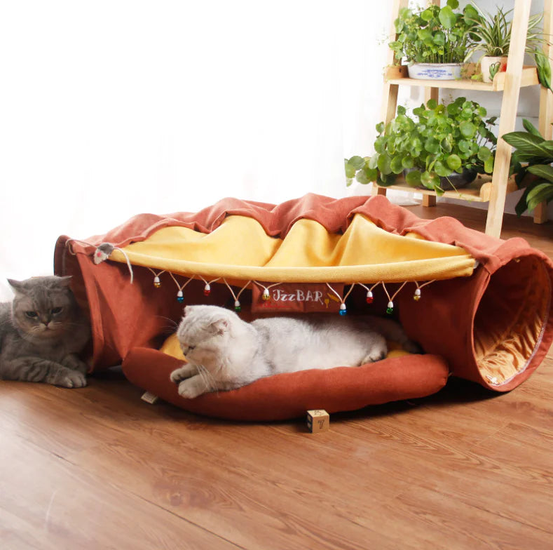 The "Cuddle-Loop" 2-in-1 | Calming Donut Tunnel & Plush Nest