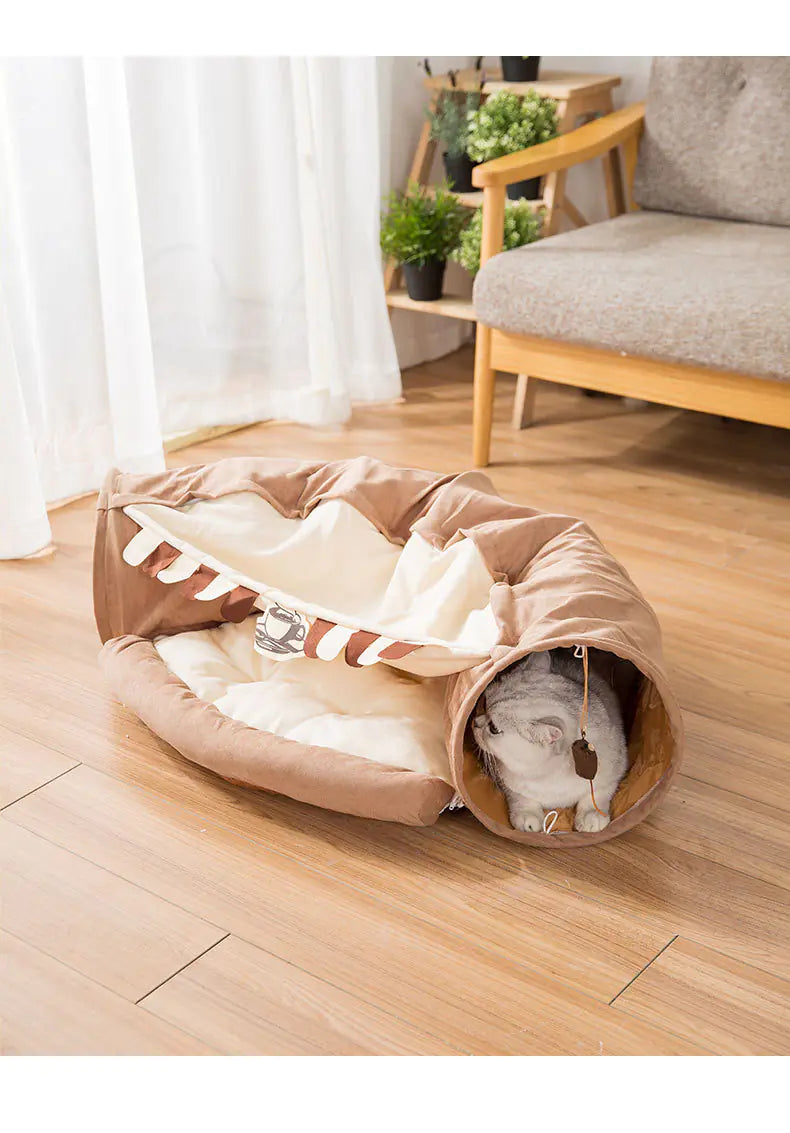 The "Cuddle-Loop" 2-in-1 | Calming Donut Tunnel & Plush Nest