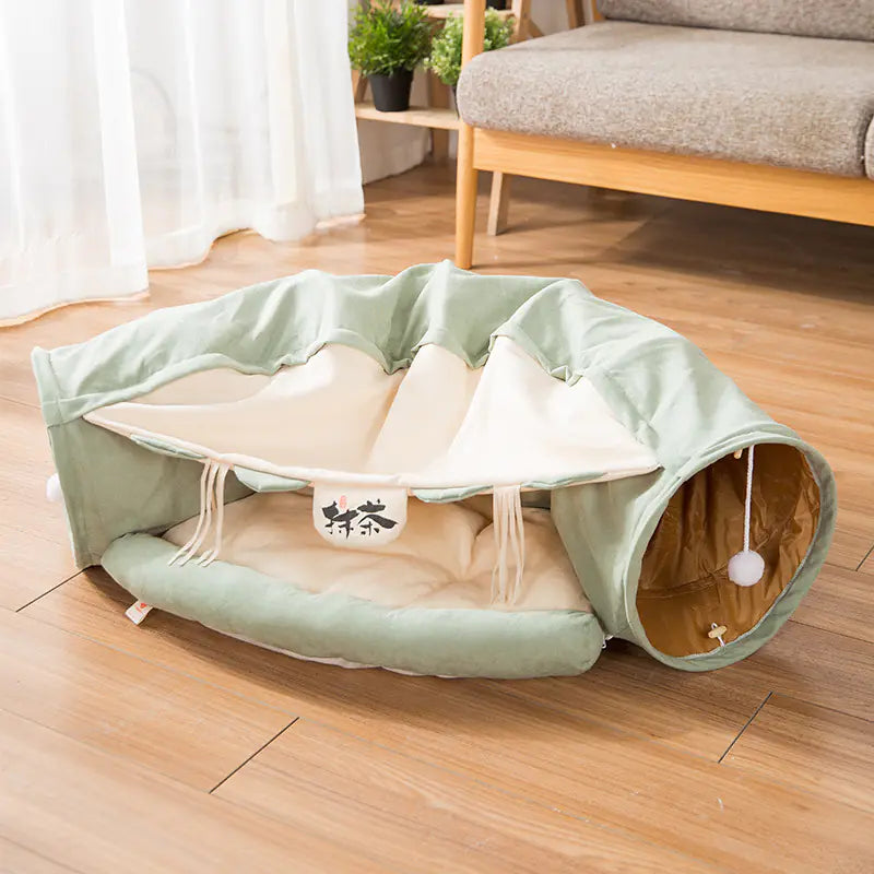 The "Cuddle-Loop" 2-in-1 | Calming Donut Tunnel & Plush Nest